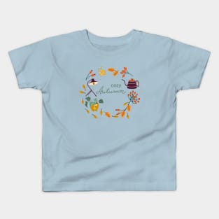 Cozy Autumn wreath Kids T-Shirt